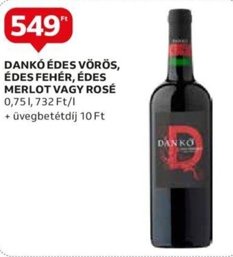 Auchan DANKÓ ÉDES VÖRÖS stb. 0,75 l ajánlat