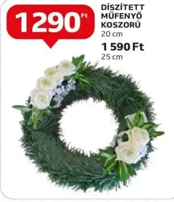 Auchan DÍSZÍTETT MŰFENYŐ KOSZORÚ 1 db ajánlat
