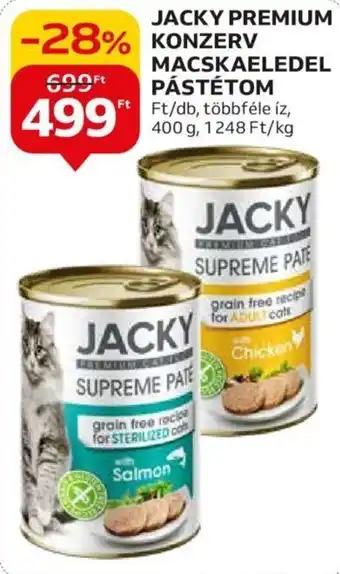 JACKY PREMIUM KONZERV MACSKAELEDEL PÁSTÉTOM 400 g