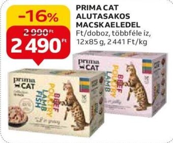 Auchan PRIMA CAT ALUTASAKOS MACSKAELEDEL 12 x 85 g ajánlat