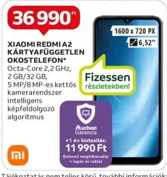 Auchan XIAOMI REDMI A2 OKOSTELEFON 1 db ajánlat
