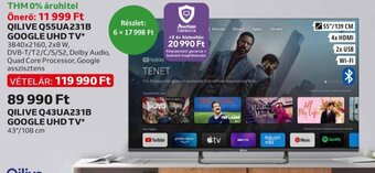 Auchan QILIVE Q55UA231B GOOGLE UHD TV 1 db ajánlat