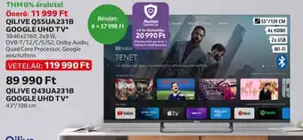 Auchan QILIVE Q55UA231B GOOGLE UHD TV 1 db ajánlat