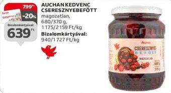 AUCHAN KEDVENC CSERESZNYEBEFŐTT 680 / 370 g