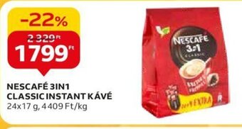 Auchan NESCAFÉ 3IN1 CLASSIC INSTANT KÁVÉ 24 x 17 g ajánlat