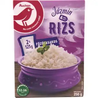 Auchan Auchan kedvenc konyhakész a minőségű jázmin rizs főzőtasakos 2 x 125 g ajánlat