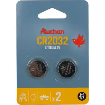 Auchan Auchan kedvenc lítium gombelem cr2032 3v 2 db ajánlat