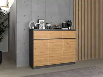 Bonus Shop Riano mix 3d3s komód, antracit-tölgy ajánlat
