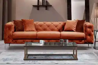 Design 3 személyes kanapé rococo 237 cm narancssárga