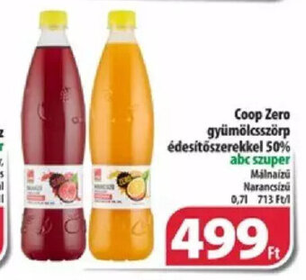 Coop Coop Zero gyümölcsszörp édesítőszerekkel 50% 0,7 l ajánlat