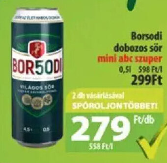 Coop Borsodi dobozos sör 0,5 l ajánlat