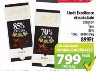 Lindt Excellence étcsokoládé 100 g
