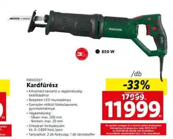 Lidl PARKSIDE Kardfűrész 1 db ajánlat