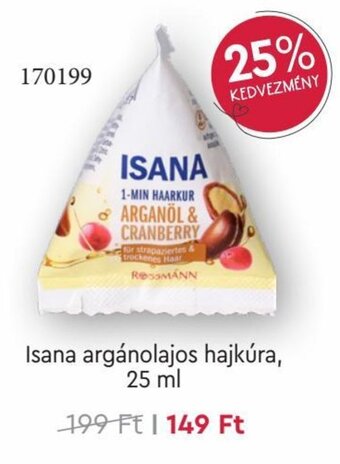 Rossmann Isana argánolajos hajkúra 25 ml ajánlat