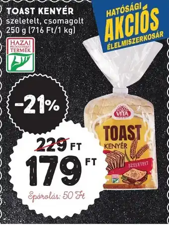 Interspar TOAST KENYÉR 250 g ajánlat