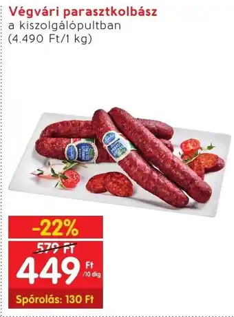 Interspar Végvári parasztkolbász 10 dkg ajánlat