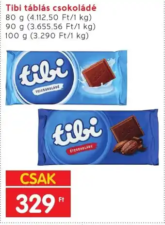 Tibi táblás csokoládé 80 - 100 g