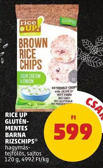 RICE UP GLUTÉN-MENTES BARNA RIZSCHIPS 120 g