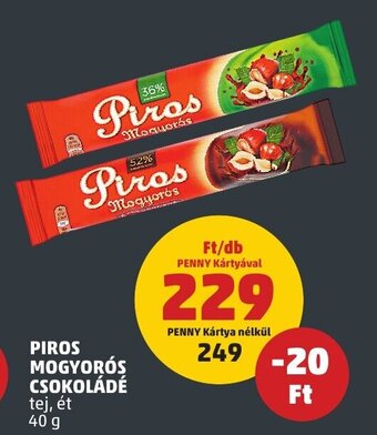 PENNY PIROS MOGYORÓS CSOKOLÁDÉ 40 g ajánlat