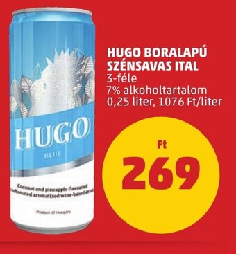 HUGO BORALAPÚ SZÉNSAVAS ITAL 0,25 l