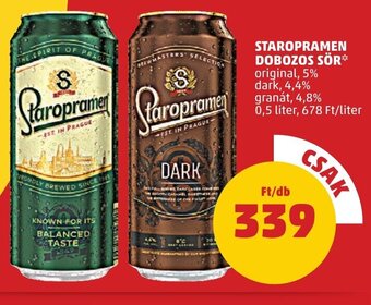 PENNY STAROPRAMEN DOBOZOS SÖR 0,5 l ajánlat