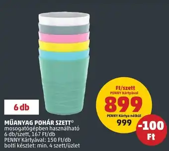 PENNY MŰANYAG POHÁR SZETT 6 db ajánlat