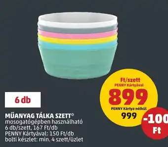 PENNY MŰANYAG TÁLKA SZETT 6 db ajánlat
