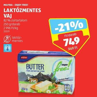 ALDI MILFINA - ENJOY FREE! LAKTÓZMENTES VAJ 250 g ajánlat