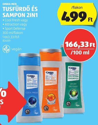 ALDI OMBIA MEN TUSFÜRDŐ ÉS SAMPON 2IN1 300 ml ajánlat