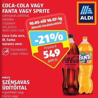 ALDI COCA-COLA VAGY FANTA VAGY SPRITE 2 l ajánlat
