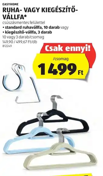 ALDI EASYHOME RUHA-VAGY KIEGÉSZÍTŐ-VÁLLFA 10 / 3 db ajánlat