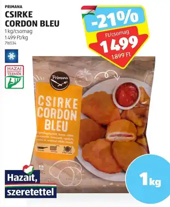 ALDI PRIMANA CSIRKE CORDON BLEU 1 kg ajánlat