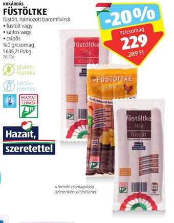 ALDI KOKÁRDÁS FÜSTÖLTKE 140 g ajánlat