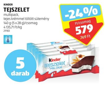 KINDER TEJSZELET 5 x 28 g