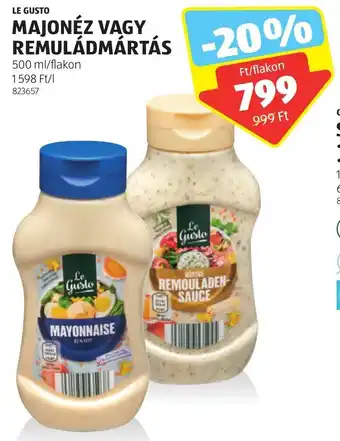 ALDI LE GUSTO MAJONÉZ stb. 500 ml ajánlat