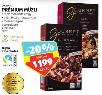 ALDI GOURMET PRÉMIUM MÜZLI 500 g ajánlat