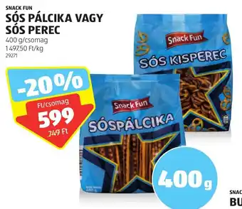 ALDI SNACK FUN SÓS PÁLCIKA stb. 400 g ajánlat