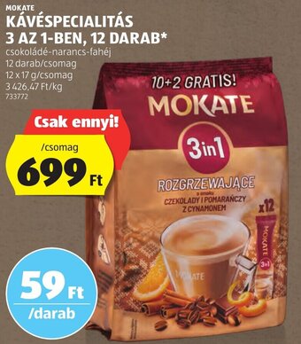 ALDI MOKATE KÁVÉSPECIALITÁS 3 AZ 1-BEN 12 db ajánlat
