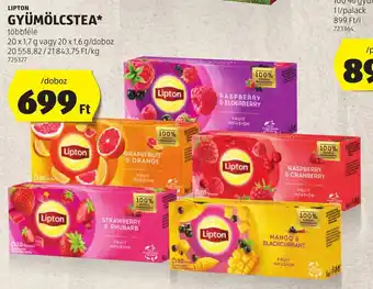 ALDI LIPTON GYÜMÖLCSTEA 20 x 1,7 g / 20 x 1,6 g ajánlat