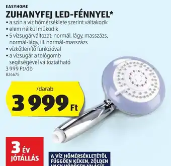 ALDI EASYHOME ZUHANYFEJ LED-FÉNNYEL 1 db ajánlat