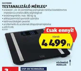 ALDI EASYHOME TESTANALIZÁLÓ MÉRLEG 1 db ajánlat