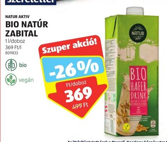ALDI NATUR AKTIV BIO NATÚR ZABITAL 1 l ajánlat