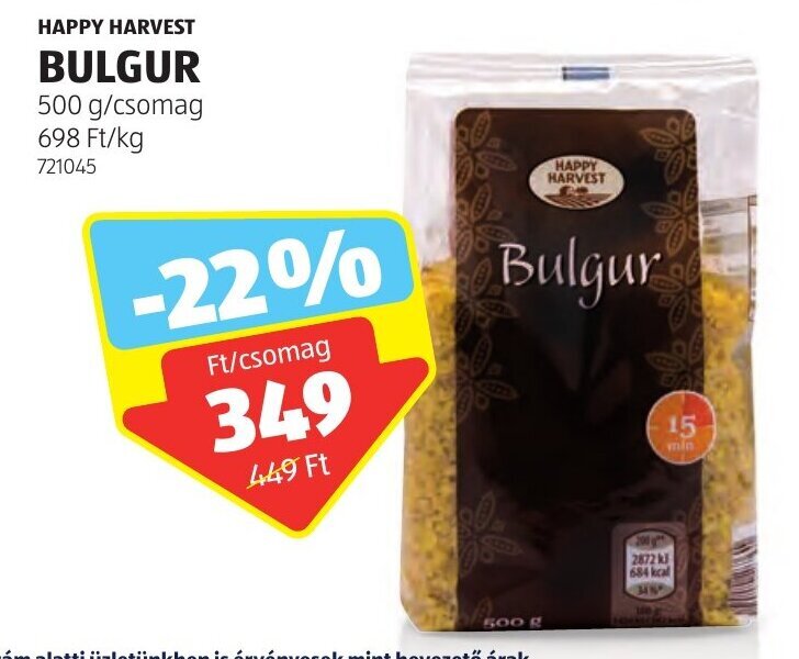 ALDI HAPPY HARVEST BULGUR 500 g ajánlat