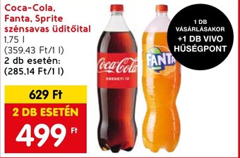 Spar Coca-Cola, Fanta, Sprite szénsavas üdítőital 1,75 l ajánlat