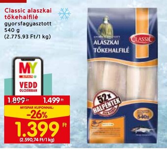 Spar Classic alaszkai tőkehalfilé 540 g ajánlat