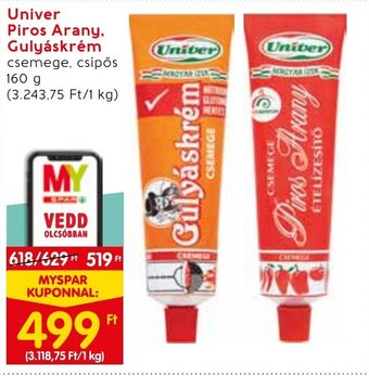 Spar Univer Piros Arany, Gulyáskrém 160 g ajánlat