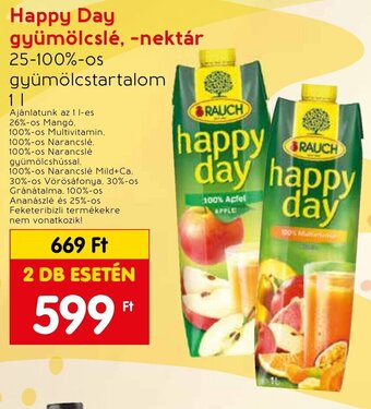 Spar Happy Day gyümölcslé, -nektár 1 l ajánlat