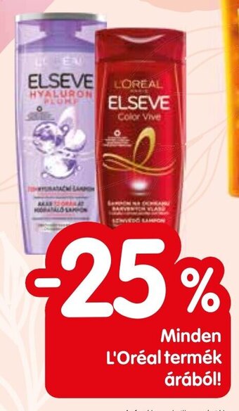 Minden L'Oréal termék árából!