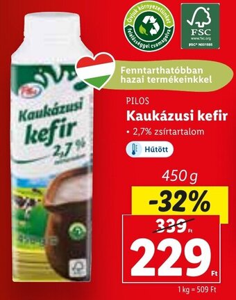 Lidl PILOS Kaukázusi kefir 450 g ajánlat