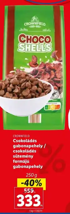 Lidl CROWNFIELD Csokoládés gabonapehely stb. 250 g ajánlat